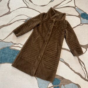 Faux Mink Knee Length -  size S. Taupe